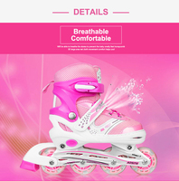 Patins à roulettes à quatre roues réglables pour enfants, avec lumières clignotantes, pour garçons et filles
