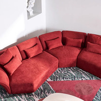 Sofá de Estilo Italiano Minimalista y Moderno para Sala de Estar o Villa, con Forma Irregular, Sofá para Recepción/Área de Descanso
