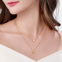 Personalizado alfabeto letras iniciales nombre 316 Acero inoxidable Pvd joyería de moda collar no deslustre clavícula cadena collar mujeres