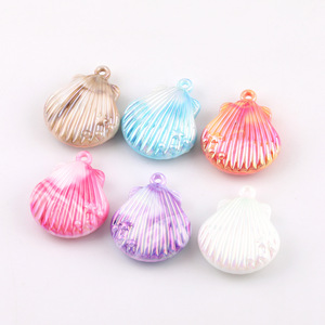 ลูกปัดอะคริลิคเปลือกแข็ง สีรุ้งหลากสี สำหรับทำเครื่องประดับ DIY สร้อยคอ พวงกุญแจ จี้ งานฝีมือ - Product Image 1