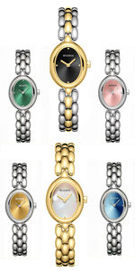 Montre élégante pour femme Besseron, boîtier ovale doré, montre à quartz analogique avec cadran en nacre et fermoir de bijoux tendance, 5 ATM - Product Image 5