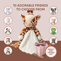 Couverture de sécurité pour bébé en peluche girafe avec puce vocale OTP enregistrable pour berceuses et bruit blanc, et boîte à son activée par pression