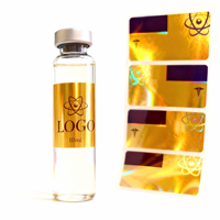 Étiquette de flacon holographique de marque personnalisée 2 ml 3 ml 5 ml 10 ml en verre vinyle cosmétique estampage à chaud adhésif permanent pharmacie blanc PET