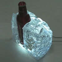Bouteille de glace acrylique en résine LED personnalisée, porte-bouteille de lumière d'affichage
