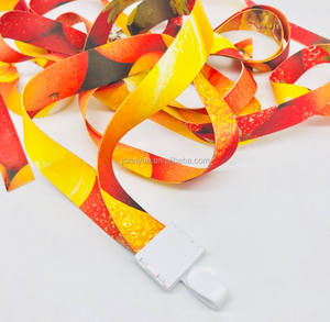 Prix d'usine, porte-badge personnalisé écologique en polyester blanc uni, impression par transfert thermique, crochet de lanière - Product Image 6