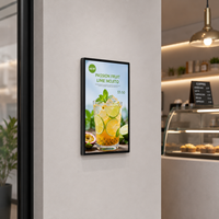 Pantalla Táctil Digital de 24 Pulgadas para Montaje en Pared, Señalización Digital Comercial, Pantalla LCD Publicitaria con Panel IPS para Comercios, Hoteles, Oficinas y Tiendas