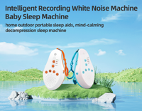 Machine à bruit blanc pour nourrissons et jeunes enfants avec capteurs intelligents, musique douce et enregistrement (Orange/Bleu)