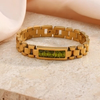 Envío Directo, Correa de Reloj de Alta Calidad con Certificación CE, Resistente al Agua, Brazalete de Acero Inoxidable Chapado en Oro de 18K con Circonitas