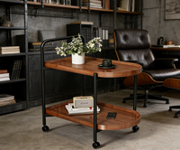 Table basse moderne de style nordique, durable, petite, mobile, table d'appoint pour canapé avec rangement sur roulettes pour salon, en bois