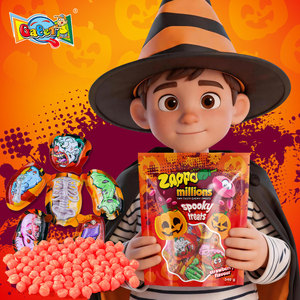 Venta al por mayor 2026 Novedad Caramelos masticables de Halloween de 6g en blíster con certificación Halal para niños, sabor fresa, caramelos masticables pequeños - Product Image 1