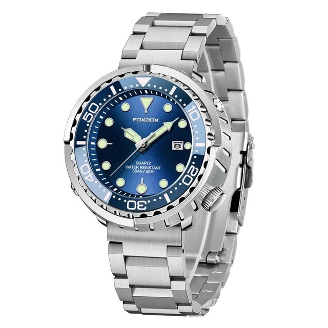 OEM Men's Casual Sport Quartz Watch With Calendar Window Stainless Steel Band 50M Water Resistant Luminous 3 Hands Watch