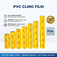Film alimentaire en PVC JIELIANG, film étirable transparent de qualité alimentaire, 30 cm x 300 m, résistant à l'humidité, haute résistance à la traction, 10 microns