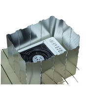 Réchaud de camping extérieur à gaz avec couvercle coupe-vent, structure monobloc, anneau de brûleur avec plus de 10 déflecteurs de vent
