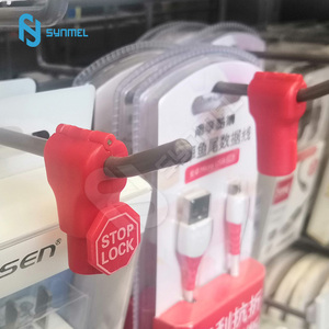 Chống trộm an ninh nhựa màu đỏ khóa cho hiển thị đá đen tường EAS hệ thống cửa hàng bán lẻ dừng móc khóa cho cửa hàng hiển thị - Product Image 6