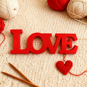 ของตกแต่งงานแต่งงานรูปตัวอักษร LOVE สีแดง ทำจากไม้ 1 ชิ้น การออกแบบ 3 มิติ สะท้อนความหลงใหล เหมาะสำหรับมื้อค่ำวันวาเลนไทน์ การสารภาพรักอันแสนหวาน - Product Image 1