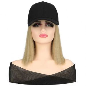 Perruque longue et droite Maxfree pour femme, style coréen, avec casquette de baseball intégrée, sans lacets, en fibre haute température, tout-en-un, tendance et complète - Product Image 4