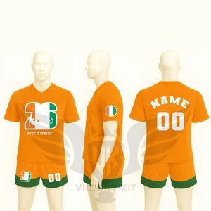 Conjunto de Camiseta y Pantalones Cortos de Fútbol Retro con Estampado Personalizado 2026, Conjuntos de Fútbol de Poliéster de Manga Corta para Hombre - Product Image 2