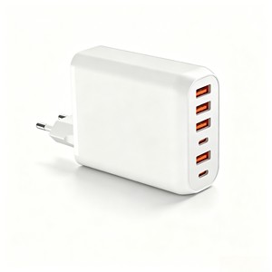อะแดปเตอร์ชาร์จไฟ USB-C หลายพอร์ต รองรับ PD ชาร์จเร็ว ปลั๊กแบบ EU วัสดุ PC ป้องกันกระแสเกิน 65W 60W - Product Image 1