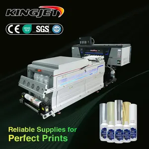 Kingjet KJ605 mesin cetak printer dtf digital, pengocok bubuk versi ditingkatkan 5 Warna C M Y K digital