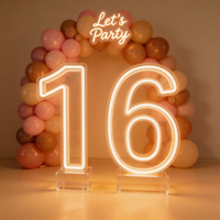 Décorations de mariage : Lumières LED géantes de 3 et 4 pieds, LED illuminées, néons, boîtes de sélection, chiffres.