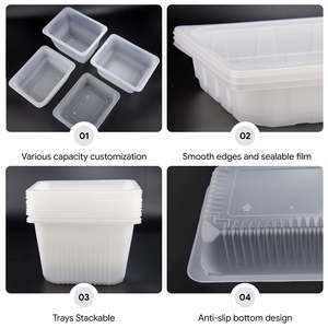 Disposable White PP Plastic Food Container Single Grid Inner <strong>Tray</strong> for Fruit Vegetables <strong>Meat</strong> - Product Image 3