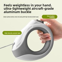 Tali Kekang Anjing Kucing Otomatis Retraktil ABS TK Baru dengan Gelang Magnetik, Rem Satu Tombol, Mencegah Lonjakan Tiba-tiba, untuk Ras Kecil/Sedang