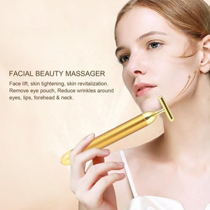 Thanh Làm Đẹp Năng Lượng Xung Tròn Tối Tần Số Cao Máy Mát Xa Mặt Xung Vàng 24K - Product Image 2