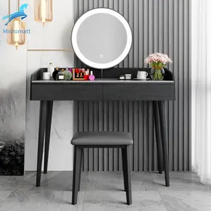 맞춤형 현대 간결한 스타일 아름다운 블랙 컬러 가구 침실 소결 스톤 드레서 미러