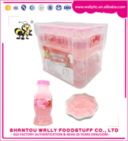 Botol Minuman Jelly Kocok Rasa Stroberi Jus Buah dengan Puding Kelapa Camilan Interaktif yang Menyenangkan untuk Hadiah Pesta Anak