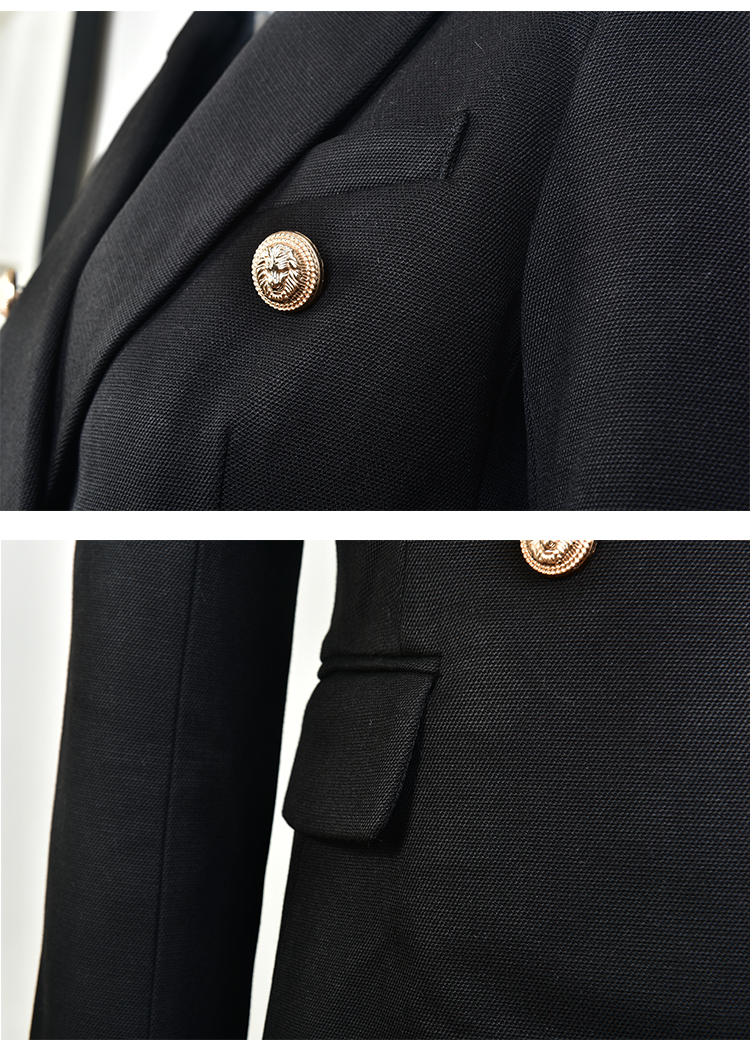 Classic Design Quality Double Breasted Buttons Lady Office Wear Winter Women White Tweed Blazer