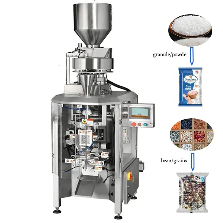 Máquina automática de envasado de sobres VFFS para pesaje de alimentos para arroz/avena/sal/polvo