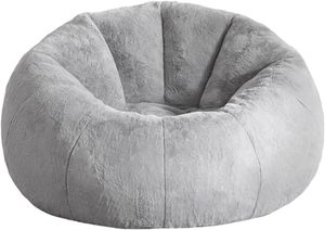 Sillón Puff Grande Gris para Adultos, Cómodo Puff Gigante para Lectura, Diseño Espacioso, Tapizado en Tela Resistente - Product Image 1