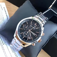 Groothandel Heren Luxe Quartz Horloge RVS Saffierglas Wijzerplaat Multifunctioneel Kalender Waterdicht Verjaardagscadeau