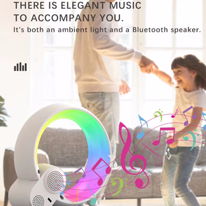 Nuevo modelo App Control Despertador Altavoz inalámbrico Lámpara de escritorio LED Luz nocturna con ruido blanco - Product Image 4
