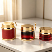Pot en verre électroplaqué pour crème, 30g, 50g, 80g, 100g, vide, dégradé rose, pour capsules, gels, onguents, crèmes pour le visage