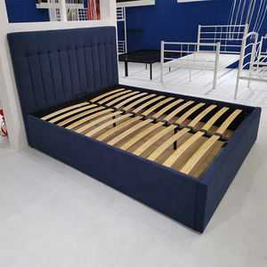 Lits en bois de luxe rembourrés en tissu, taille King Size, avec double rangement, pour hôtels, villas, ensemble de chambre à coucher - Product Image 3