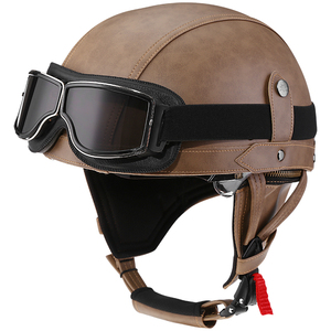 Casco Retro Certificado KCO HXC 3C, Media Cara, para Hombre y Mujer, Todas las Temporadas, para Motocicleta, Scooter, EV, Material ABS, Forro Interior de Algodón - Product Image 2