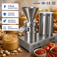 Broyeur colloïdal vertical en acier inoxydable avec interstice réglable de 2 à 50 microns, machine de broyage humide pour la fabrication de beurre de noix et de sauces