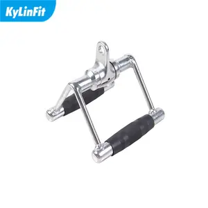 Professional Gym Handle Lat Bar Cable Attachment With Rubber Handgrips