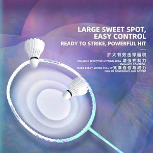 Raquette de badminton ultra-légère Advanced Nano Carbon Tech 6U avec sweet spot élargi et texture Power Smash pour un jeu compétitif - Product Image 3