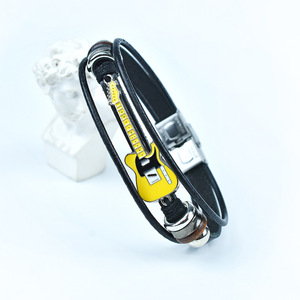 <span class=keywords><strong>Bracelet</strong></span> en <span class=keywords><strong>cuir</strong></span> de basse jazz <span class=keywords><strong>moderne</strong></span> pour étudiants <span class=keywords><strong>Bracelet</strong></span> à la mode en alliage de zinc fait à la main avec boucle en acier inoxydable - Product Image 3