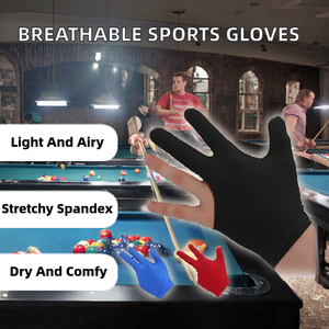 Gants unisexes légers, respirants, extensibles, à trois doigts, en soie, pour le sport, la piscine, le snooker, le billard, anti-transpiration et confortables - Product Image 6
