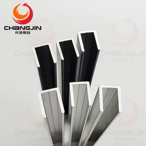Changjin 6063 Dekoration Serie U-Kanal Aluminiumprofil für Duschraum Glastür poliert Silber