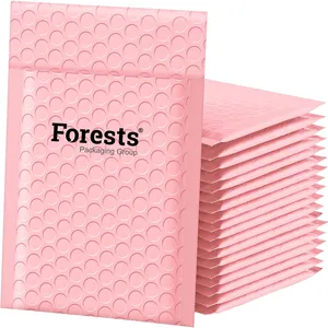 Custom Recycled Light Pink Mailers Parcel Padded Bag Adhesive Tear Waterproof Bubble Envelopes Poly Mailer Shipping Bag