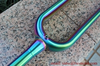 Fourche de vélo de route en titane imprimée en 3D de couleur arc-en-ciel à travers la chute d'essieu pour une utilisation avec des vélos de route