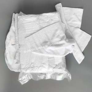 Chiffons de nettoyage en coton recyclé 100% blanc de qualité supérieure, absorbants pour l'huile et l'eau, doux pour le nettoyage industriel - Product Image 1