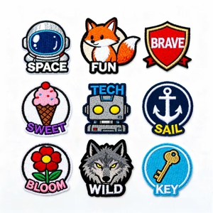 Tùy Chỉnh Mũ Bảo Hiểm Sắt Các Bản Vá Lỗi Thêu Eagle Logo Sản Xuất Của Thiết Kế Vải PU Nhựa Flower Shape Thêu Phù Hiệu - Product Image 4