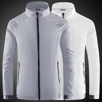 Veste coupe-vent légère et respirante pour homme en soie glacée, protection solaire, fermeture éclair frontale, imperméable, pour sports de plein air
