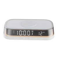 15W Magnetische Draadloze Oplader 3-in-1 Digitale Wekker Temperatuurweergave LED Sfeerverlichting Nachtlampje voor Slaapkamer Kantoor Bureau
