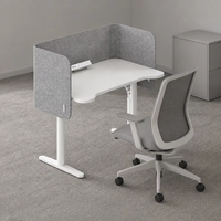 Bureau réglable en hauteur avec écran de confidentialité, poste de travail électrique pour employés de bureau, espace de travail concentré, personnalisation OEM
